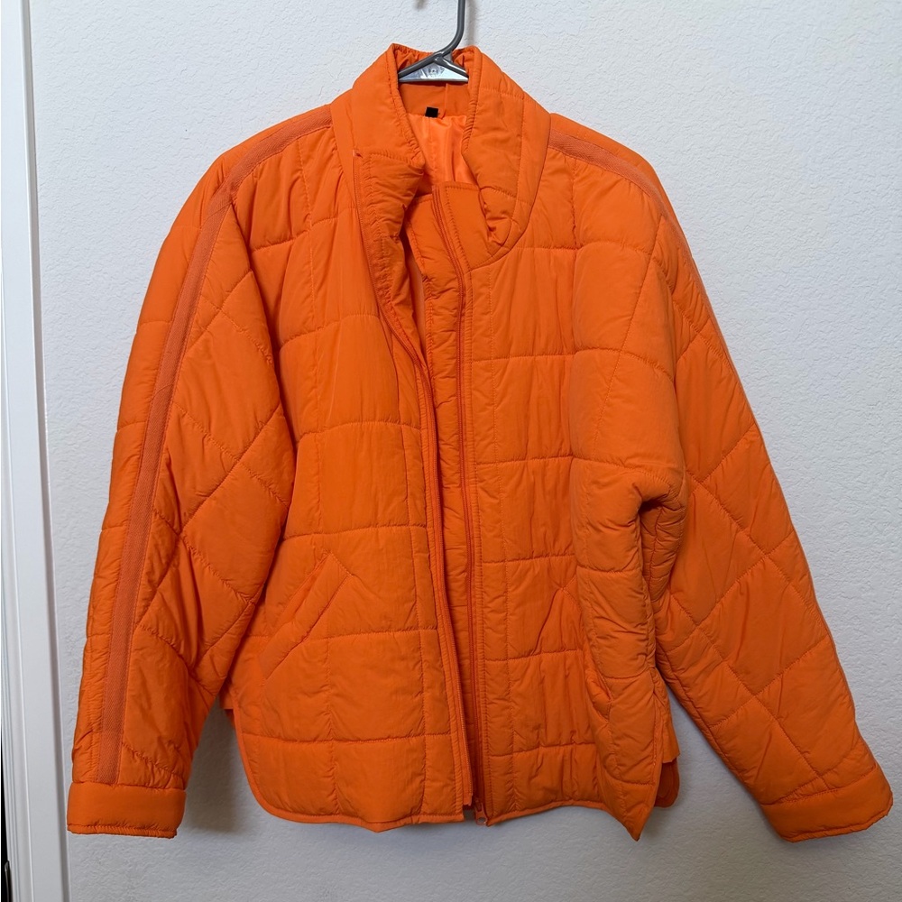 Bright Orange Quilted Jacket